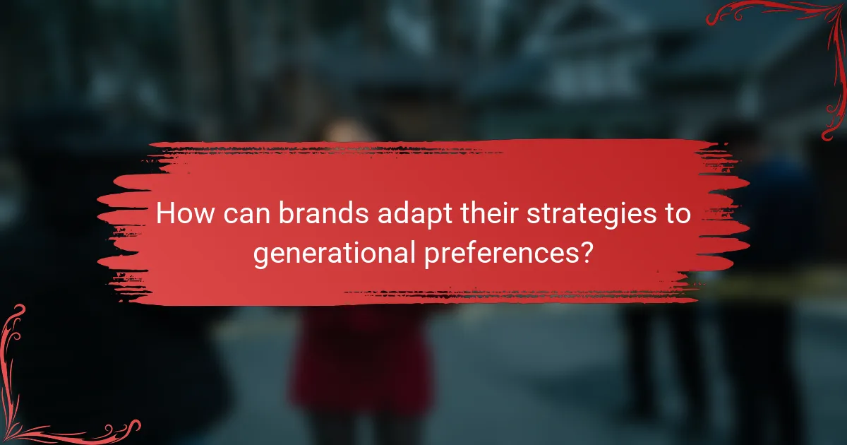 How can brands adapt their strategies to generational preferences?