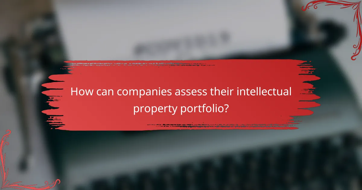 How can companies assess their intellectual property portfolio?