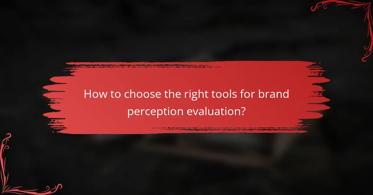 How to choose the right tools for brand perception evaluation?