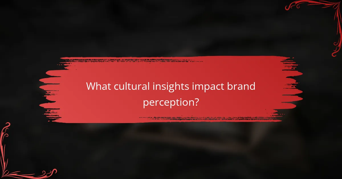 What cultural insights impact brand perception?